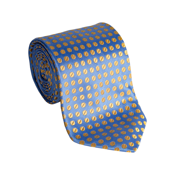 PENROSE BLUE & GOLD POLKA DOT TIEMENS